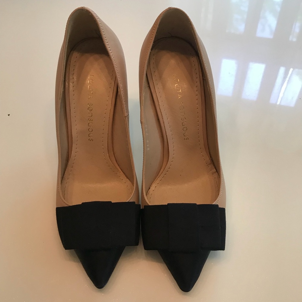 Nude black high heels